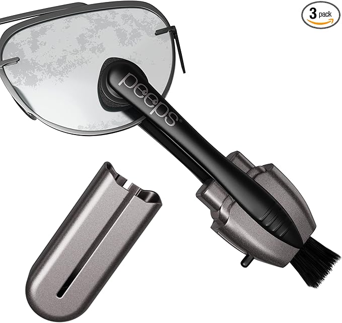 Peeps Glasses Cleaner - for Eyeglasses, Reading Glasses, and More - Lens Cleaner with Carbon Microfiber Tech-Electroplated Silver-1 Count (Pack of 1)
