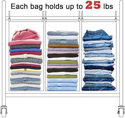 STORAGE MANIAC 2 Pack Laundry Sorter Replacement Bags, No Hangers, Laundry Hamper Cart Removable Replacement Bags, Laundry Storage Organizer Replacement Bags, Gray