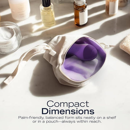 Nautica PC120 Facial Cleansing Brush Made with Ultra-Hygienic Soft Silicone, Waterproof, Rechargeable Vibrating Face Exfoliator Scrub Brush with Sonic Technology for Men & Women - Hy Purple