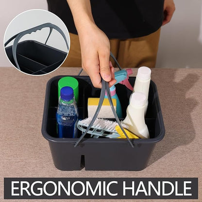 Plastic Cleaning Caddy with Handle, Portable Plastic Storage Caddy Organizers, Gray, F