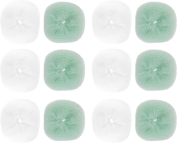 Veemoon 12pcs Kitchen Cookware Cleaning Balls Multi-Color Scrubbers Pot Pan Scouring Pads for Household Dish Cleaning Random Color