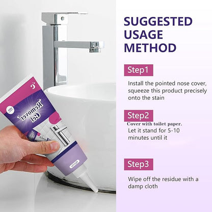 Stain Remover Gel for Tile and Grout - Thick Gel for Vertical Surfaces in Bathroom & Kitchen - Removes Soap Scum and Dirt (2PCS)