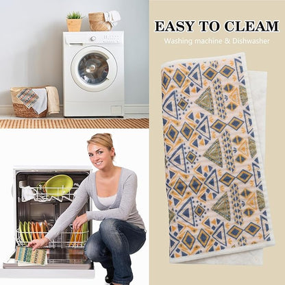 6 Pack Swedish Dishcloths for Kitchen |Watercolor Dish Towels | Reusable Paper Towels Washable | Non-Scratch Cellulose Sponge Cloths | No Odor, Biodegradable, Swedish Cloths, Texture