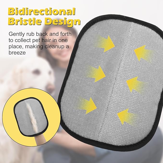 2-Pack 2026 Upgraded Electrostatic Pet Hair Glove, 5-Finger Pet Hair Removal Glove for Cats & Dogs, Reusable Magic Brush Pet Hair Remover Tool for Carpet, Couch, Clothing, Car Seat