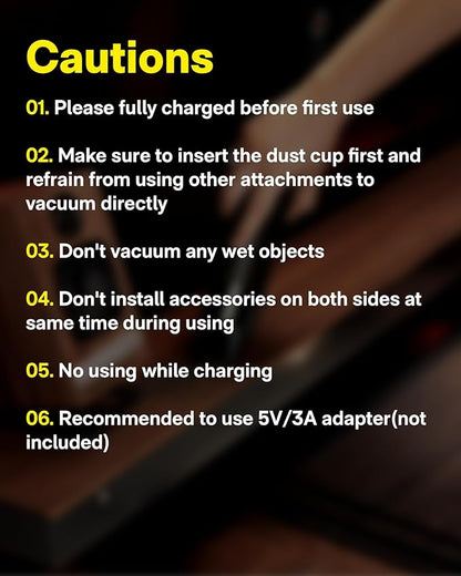 HOTO Handheld Vacuum Cleaner Cordless, Desk Vacuum Cleaner Compressed Electric15000Pa Suction Bundle with 4 Pcs Filte Replacement