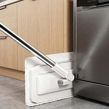 Snap Grip Mini Mop, 2026 Upgraded Disposable Dust Mop, Zero Touch Mini Mops, Convenient Cloth Changing Mops for Kitchen Counter, Foldable 100cm Adjustable Long Handle Mopping Stick (1* Mop)