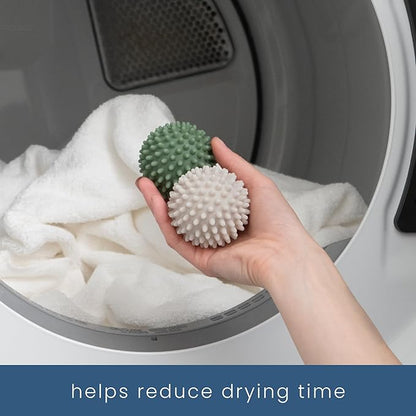 S&T INC. Reusable Plastic Dryer Balls, Fabric Softener for Laundry, Sage and Grey, 2.5 in, 6 Pack