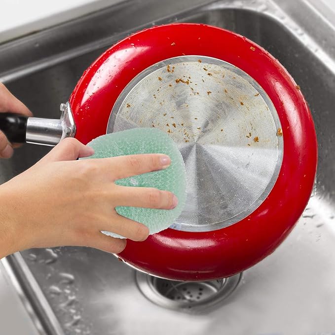 Artibetter 12pcs Kitchen Cleaning Balls Scrubbers for Washing Pots and Bowls Multifunctional Non-Shedding Household Scouring Pads for Kitchen Cookware Cleaning Random Color