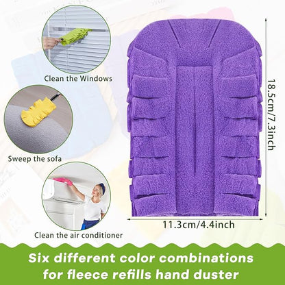 Zubebe 50 Pcs Duster Refill Reusable Fleece Duster Refills Feather Flat Dusters Multi Surface Washable Cleaning Pads Tools for Home, Blinds, Car, Pet, Furniture, Fans (Dark Color)