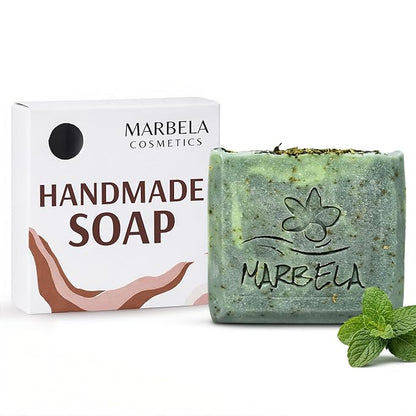 Marbela Cosmetics Fresh Forest Handmade Soap Bar - Made in USA, Vegan Friendly, Palm Oil Free, Natural Bar Soap - Gentle Face & Body Soap for Daily Skin Care, Moisturizing & Nourishing - 3.5 oz