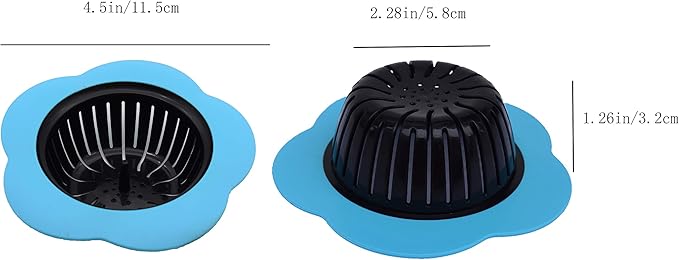 Silicone Kitchen Sink Strainer 2 Pack, Pouring strainers，Drain FilterLarge Wide Rim 4.5" Diameter (4.5" Diameter, 2 Red)
