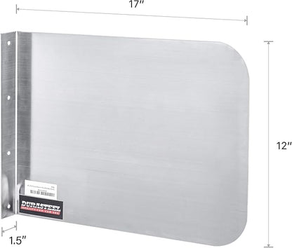 DuraSteel Stainless Steel Sink Splash Guard - 17" x 12" Wall Mount Commercial Kitchen Shield - Kitchen Safety & Hygiene Cooking Splatter Screen - Ideal for Hand Sinks, Prep Sink, Utility Sink