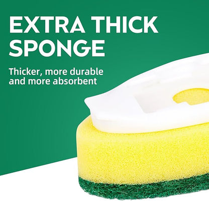 Non-Scratch Dish Wand Sponge Refills, Zero-Scratch Replacement Heads for Dish Wand, Scratch-Free Dishwand Refills, Non-Scratching Scrubber Pads for Soap Dispensing Handle, Safe for Nonstick Cookware