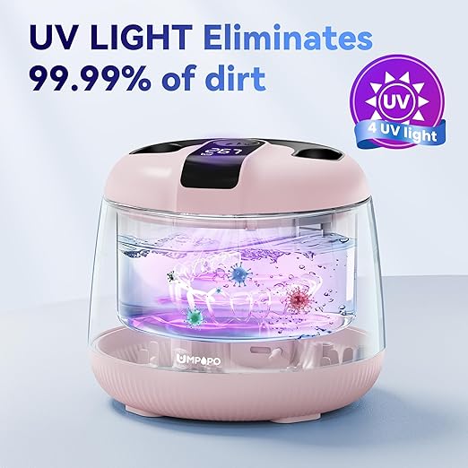 Ultrasonic Retainer Cleaner Machine 48kHz, Dental Cleaning Pod, Ultrasonic Retainer Cleaner for Dentures, Aligners, Mouth Guards, Toothbrush Heads and Jewelry with 200ML Capacity, LAB Supply