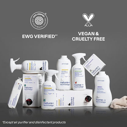 ATTITUDE All Purpose Cleaner Spray, EWG Verified, Vegan, Made with 94% Plant-Based Ingredients, Streak-Free for Kitchen, Bathroom, Glass & More, Lavender, 27.1 Fl Oz (Pack of 3)