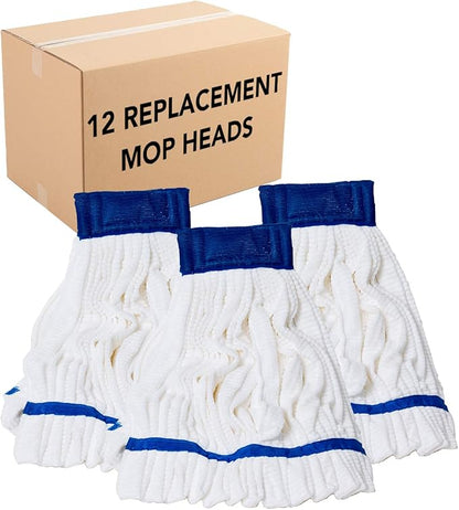 Arkwright Microfiber Tube Mop Head Replacement - (Bulk Case of 12) Heavy Duty, Lint Free, Super Absorbent & Bleach-Safe, Janitorial Essential for Commercial & Industrial Floor Cleaning, 11 oz, White