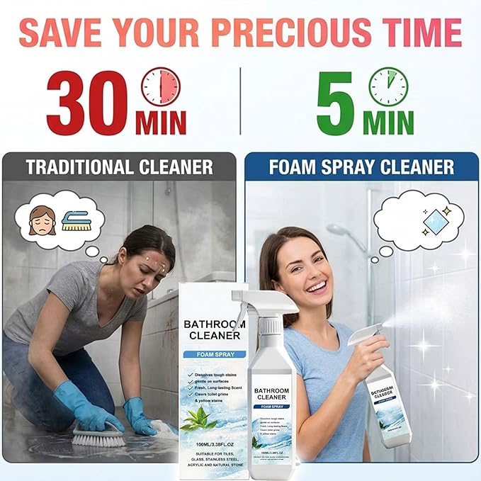 Scale Remover Bathroom Cleaner - 100ml Scale Remover Bathroom Cleaner for Tiles, Glass, Stainless, Steel, Sinks