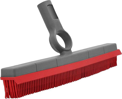 Premium Rubber Floor Brush with Squeegee for Carpets & All Surfaces - Pet Hair Remover - 11.5 Inches (Attachment Only)