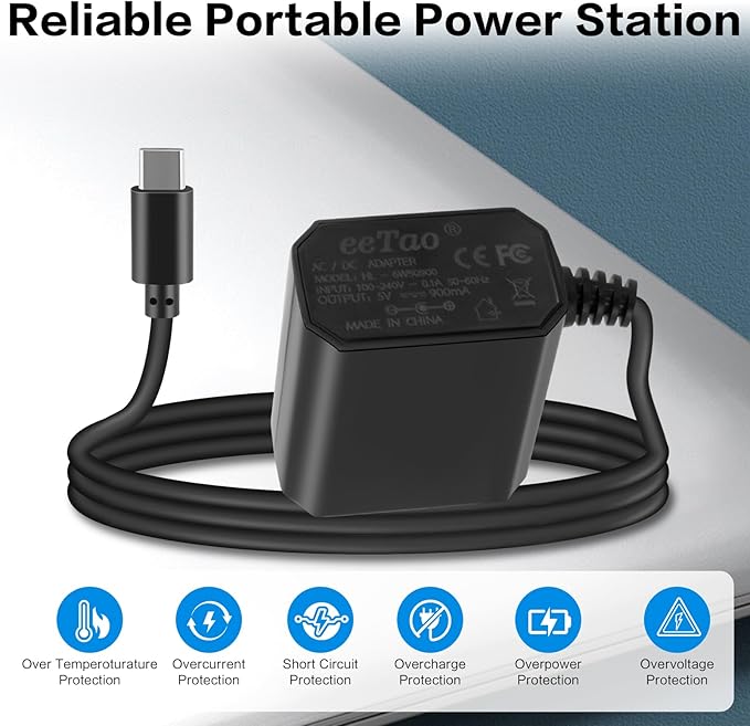 5V USB-C Charger for DRFLASH CY609 DL001 2-in-1 Fabric Shaver Rechargeable - 3 Speeds Lint Remover DC5.0V USB Type C Replacement Power Supply Adapter Cable Cord