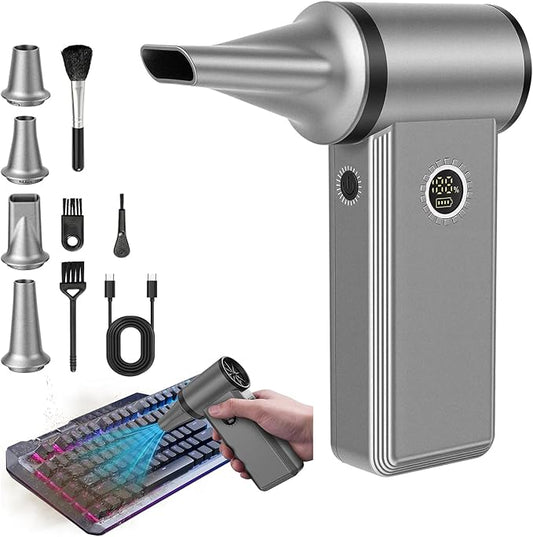 Superpower Electric Air Duster-180000RPM Brushless Cordless Air Duster for Deep Cleaning, 8000mAh, 1-Hour Full Charge, 4 Speeds. Mini Dust Blower for PC, Keyboard, Car, Home & Outdoor