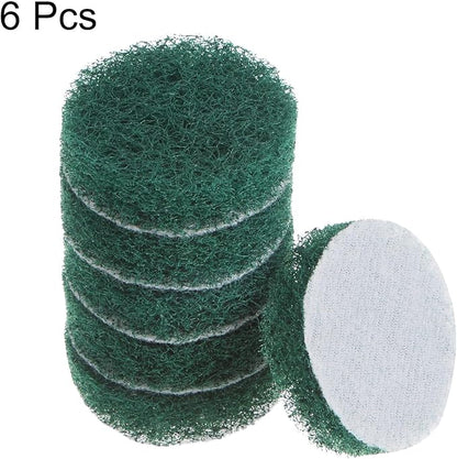 HARFINGTON 6pcs Drill Power Brush 2 inch Tile Scrubber Scouring Pads 180-240 Grit for Bathroom Kitchen Household Cleaning