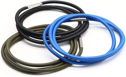 Trash Can Bands Set of 3, Fits 13 to 32 Gallon Cans, Hongmed Elastic Rubber Bands for Kitchen/Office/Garage, Secure Garbage Bags(Black/Blue/Green)