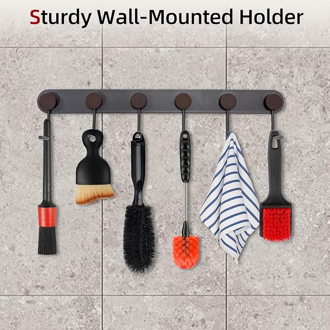 LynxLink Universal Car Detailing Organizer Detailing Brush Hanger Detailing Brush Holder Wall-Mounted Hanger Rack for Auto Detailing Supplies, Brushes, Towels & Tools