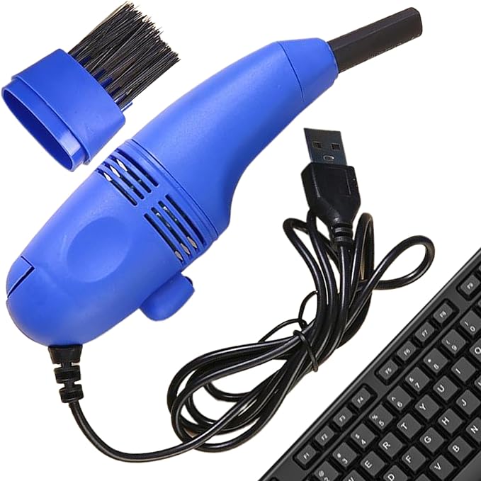 Keyboard Vacuum Cleaner Portable Mini Desktop Vacuum Long Lasting Handheld Cleaner with USB Cord, Nozzle ＆ Brush, Mini for Cleaning Laptop Dust, Hair, Crumbs