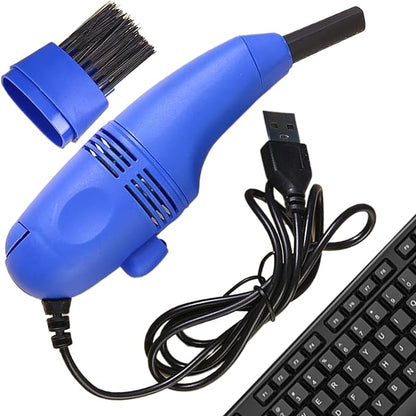 Keyboard Vacuum Cleaner Portable Mini Desktop Vacuum Long Lasting Handheld Cleaner with USB Cord, Nozzle ＆ Brush, Mini for Cleaning Laptop Dust, Hair, Crumbs