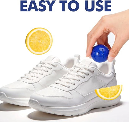 Sneaker Deodorizer Shoe Freshener Balls 6 Pack Fresh Scent, Small Spaces Odor Eliminator for Gym Bags, Cars and Lockers, Long-Lasting Odor Control, No Twist Just Drop In