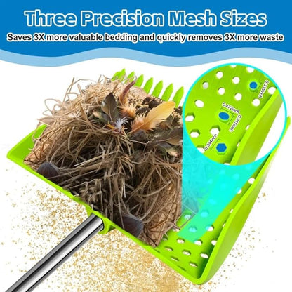 2-in-1 Pets Poop Scooper & Rake, Dog Pooer Scooper Set (Green)