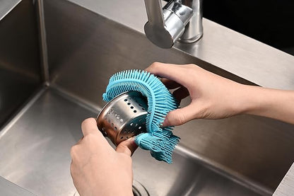 Fox Run Silicone Whale Dish Scrubber, 6" Multipurpose Kitchen Cleaning Brush