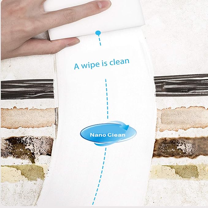 Extra Large Eraser Sponge, Extra Thick, Long Lasting, Multi-Purpose Scrubber Foam Cleaning Pads, Magic Eraser for Bathtub, Floor, Baseboard, Bathroom, Wall Cleaning (50 Pack, White)