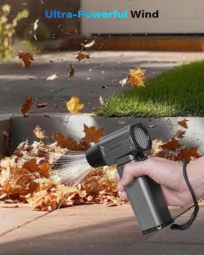 OQTIQ Electric Air Duster-Upgrade 40mm Big Motor for 150000RPM, Compressed Air Duster with 450g Wind Pressure, 4-Gear Adjustable Cordless Air Blower for Computer, Keyboard, Home Clean, Outdoor and Car