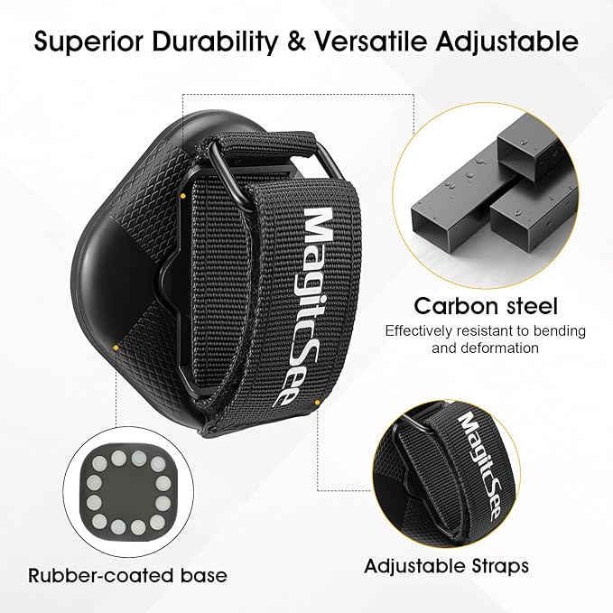 2 Pack Heavy Duty Magnetic Shovel Holder for Truck with Adjustable Strap, No-Drill Strong Magnet Mount Rack for Flag, Utility Tool, Axe, Stable Organizer for RV, Garage, Trailer, Cruise, ATV Storage