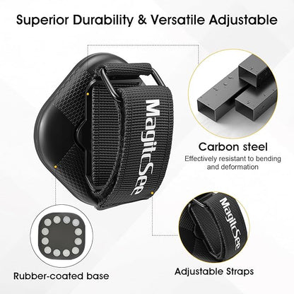 2 Pack Heavy Duty Magnetic Shovel Holder for Truck with Adjustable Strap, No-Drill Strong Magnet Mount Rack for Flag, Utility Tool, Axe, Stable Organizer for RV, Garage, Trailer, Cruise, ATV Storage