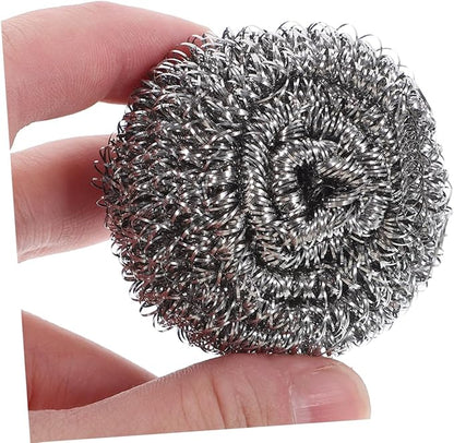 KICHOUSE 12 Pcs Kitchen Steel Scrubbers Durable Metal Cleaning Balls for Dishes Pots and Pans Exceptional Performance for Tough Grease and Grime Removal