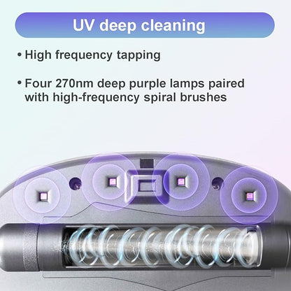 Cordless Rechargeable X1 Bed Vacuum Robot 1-Click Deep Cleaning,Mattress Vacuum Cleaner 14AW Strong Suction 270nm Deep Ultraviolet Lamp,Specially Designed for Mattresses,Auto for Pet Hair and Dust