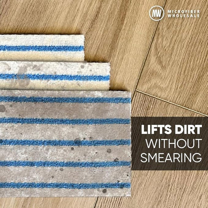 10" MWipes Semi-Disposable Microfiber Mop Pads - Compatible with Swiffer Wet Jet - Replacement Flat Mop Heads Compatible with Any Flat Mop System, 25 Pack
