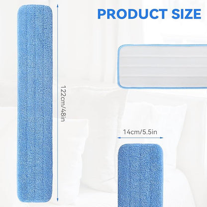 48" Microfiber Pad for Rubbermaid Commercial 48 Inch Mop Head - 4 Pack Replacement Wet & Dry Commercial Reusable Cleaning Mop Refills Fit for Any Microfiber Flat Mop System 48"