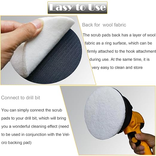 Tonmp 10 Pack 5 Inch 2000 Grits Multipurpose Scrubber Scouring Pads Flocking Scuff Pads -Hoop and Loop Scuff Pads Conditioning Discs Polishing Pad for Furniture Automotive Cleaning, Rust Removal