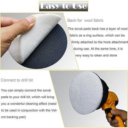 Tonmp 10 Pack 5 Inch 2000 Grits Multipurpose Scrubber Scouring Pads Flocking Scuff Pads -Hoop and Loop Scuff Pads Conditioning Discs Polishing Pad for Furniture Automotive Cleaning, Rust Removal