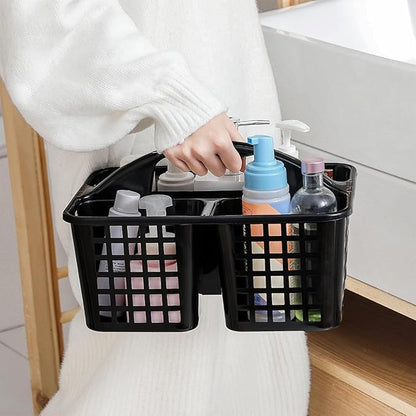 Portable Shower Caddy Basket,Convenient Cleaning Supplies Organizer with Compartments and Handle,Ideal for Bathroom, Bedroom, Kitchen, College Dorm,Garden,etc.black-2 Pcs
