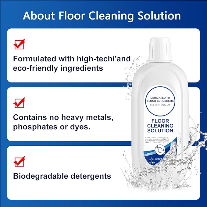 Nukisa Floor Cleaning Solution Compatible With Tineco, Deep Cleans for Multiple Hard Floors, Suitable With All Robot Vacuums with Mopping and Cordless Wet/Dry Vacuum Mop, For Cleaner Solution Refill