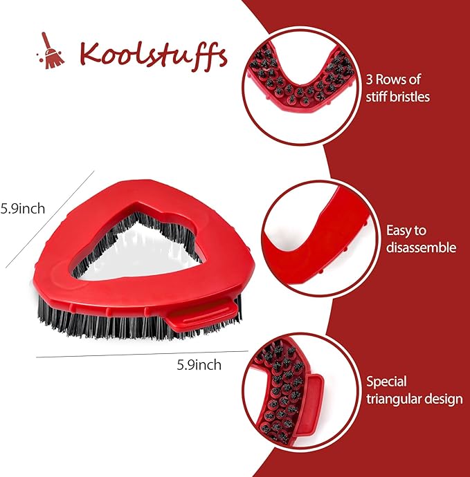 Scrub Brush, 2 Pcs Spin Mop Scrub Brush Head Compatible with EasyWring 1-Tank System, Hard Bristle Cleaning Brush for Bathroom, Kitchen, Tub and Tile