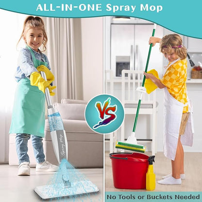 Toddler Mop that Really Works - Kids Spray Mop - Mini Size Cleaning Toy Set, Interactive Pretend Play Montessori Toys Gift for Toddlers Boys Girls Ages 3-6