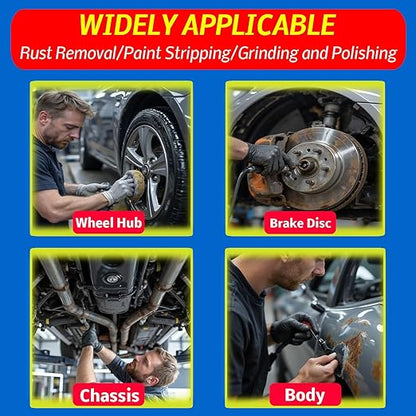 Wheel Hub Cleaning Tool, Wheel Stud Cleaner Includes 6 Grinding, Quick Rust Removal Brake Hub Cleaning Tool, Hub Resurfacing Tool Fits Power Drill or 1/2" Impact Driven Wrenches