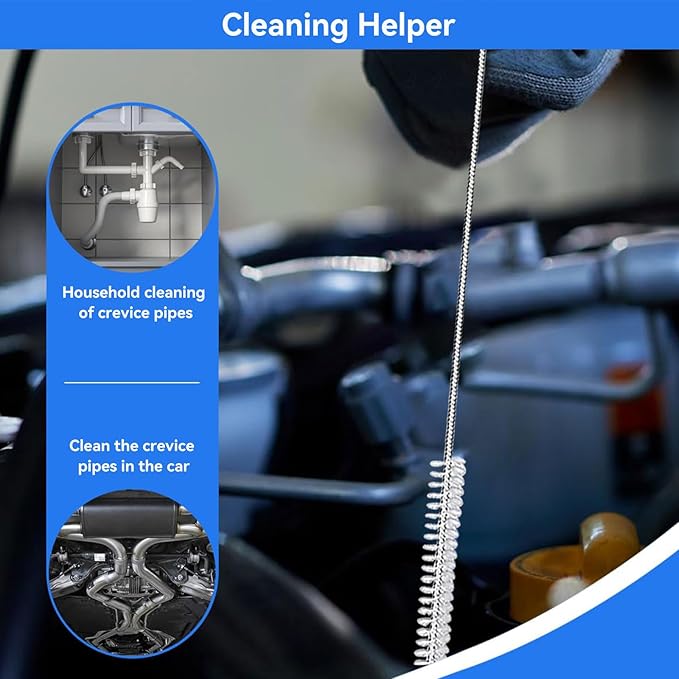 2 Pack 120 Inch Flexible Drain Brush, Sunroof Drain Cleaning Tool for Ice Maker, Refrigerator & AC Drain Line