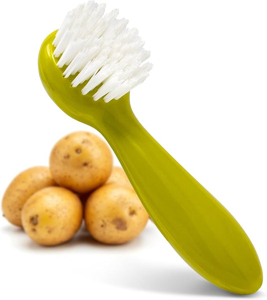 Joie Potato Scrub Brush, Ergonomic Easy Grip Handle, Ideal for Cleaning Vegetables and Fruits, Small and Compact, Handy Kitchen Gadget, BPA-Free, Dishwasher Safe, Green