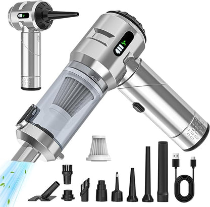 【Upgraded Version】Sycoodeal Car Vacuum Cleaner,Mini Portable Vacuum Cordless,25000PA Powerful Strong Cyclonic Suction USB Rechargeable Foldable Handheld Vacuum with One-touch Dust Removal for Car,Home